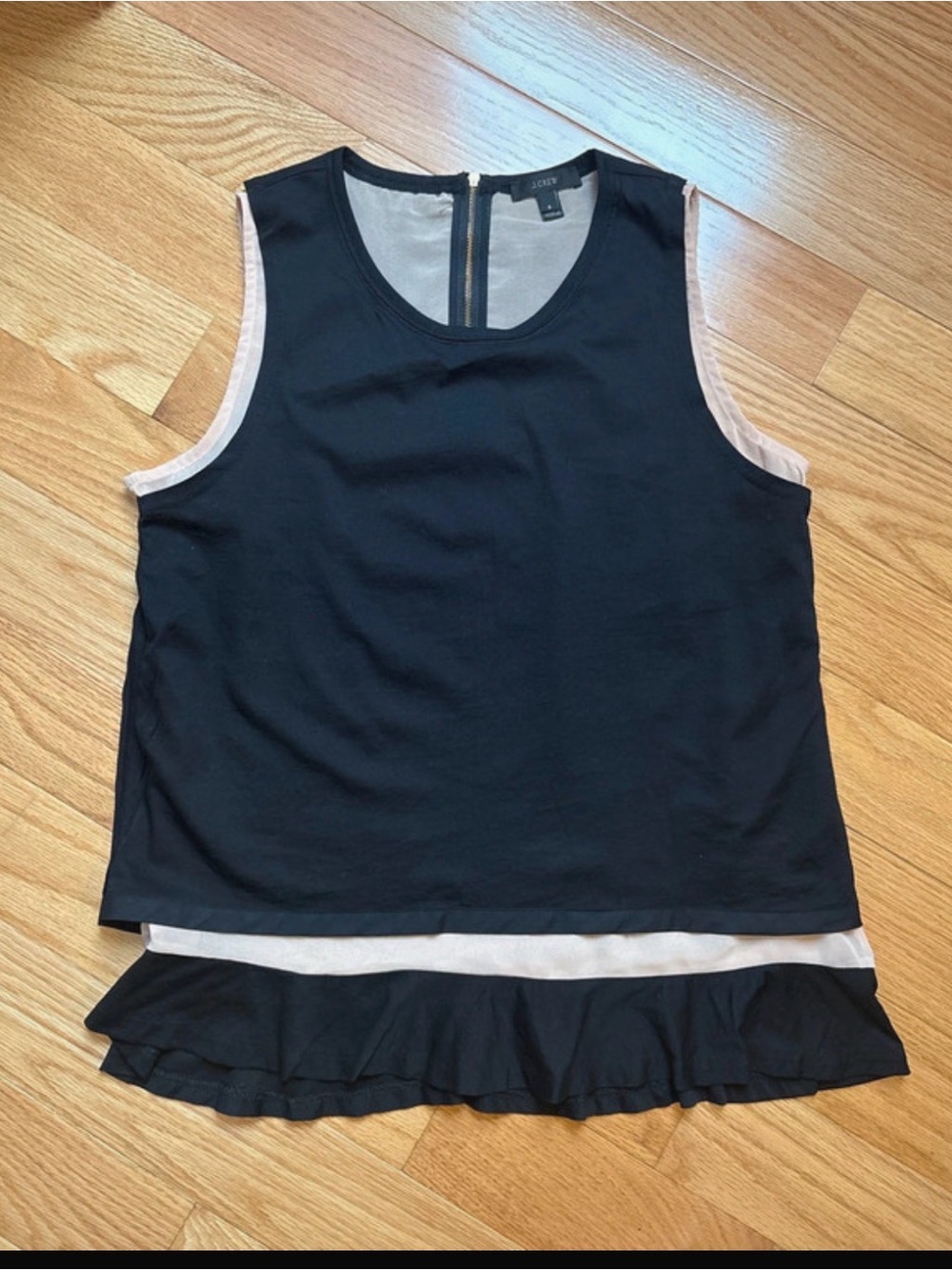 NWOT Beautiful J.Crew Tulle-lined Ruffle Hem Top